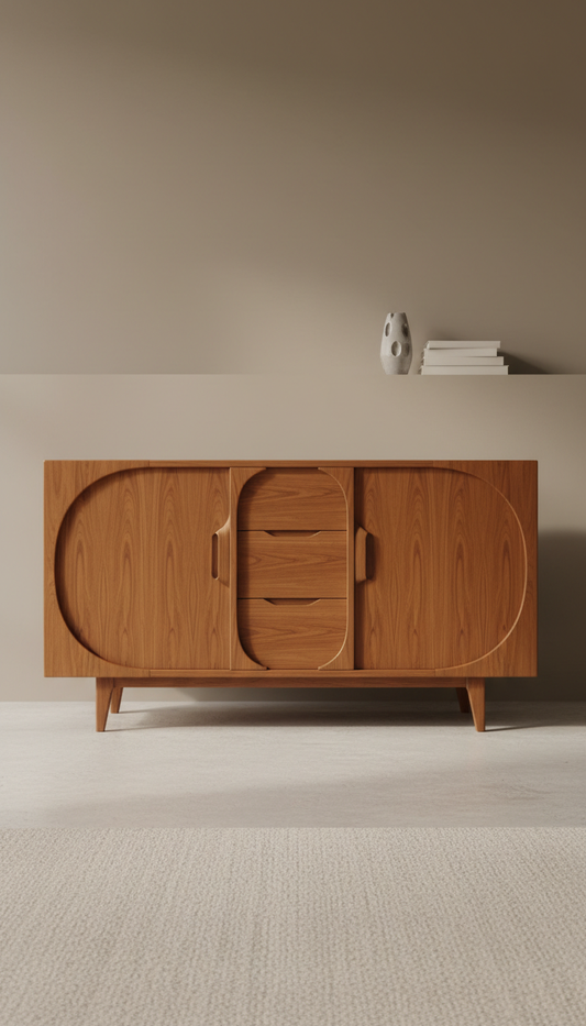 Rosewood Sculptural Credenza Mid-Century